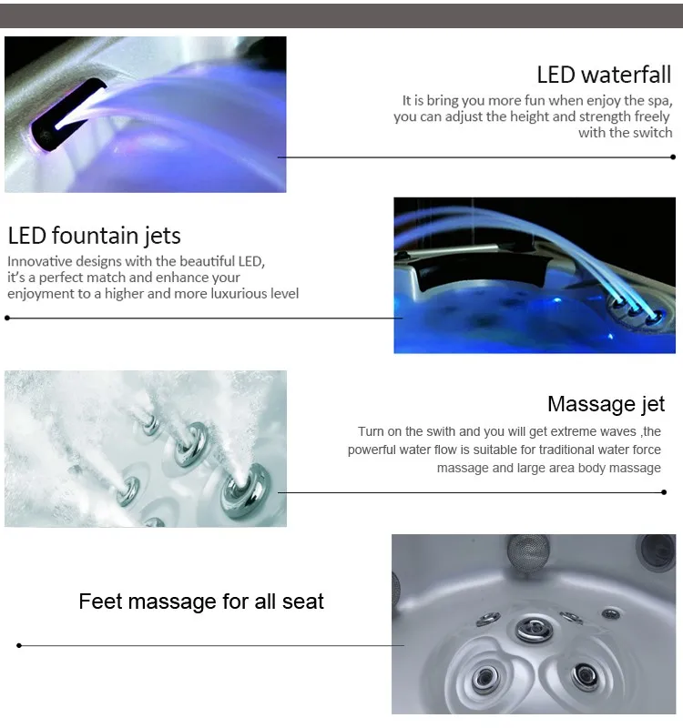 2021hot Sale Balboa Acrylic Massage Whirlpool SPA Hot Tub