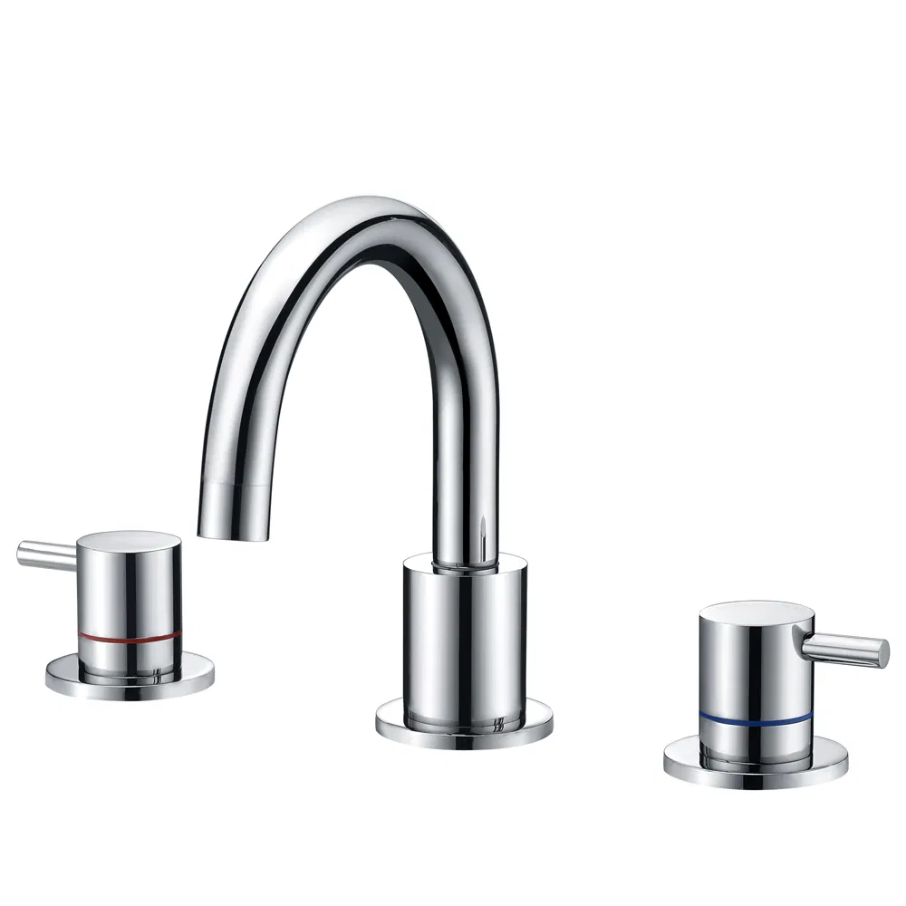 3 Hole Bathroom Faucet in Chrome, Widespread Faucet