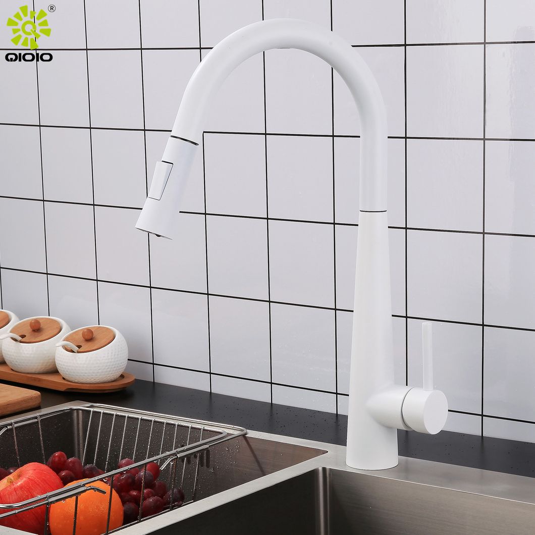 304 Stainless Steel Sink Water Faucets Black Pull out Kitchen Faucet