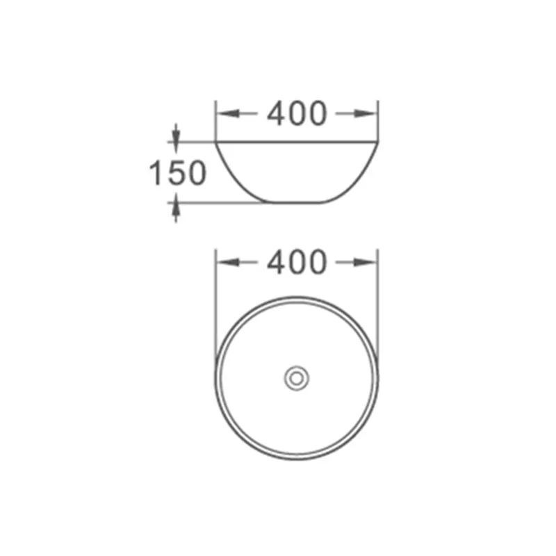 400*400 Bathroom Sanitary Ware Polish Gold Round Abover Counter Top Basin (1027)