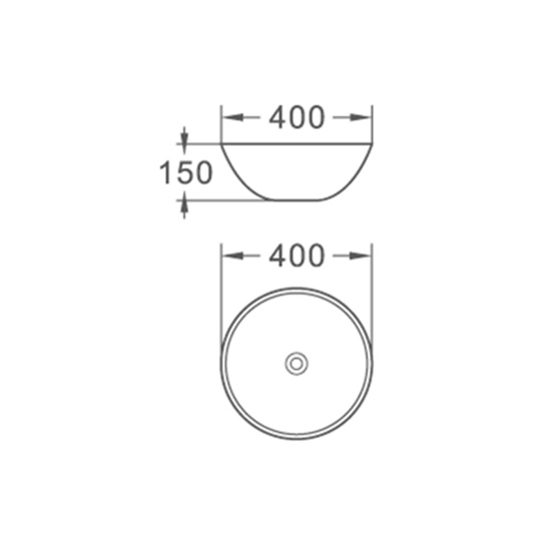 400*400 Bathroom Sanitary Ware Polish Gold Round Abover Counter Top Basin (1027)
