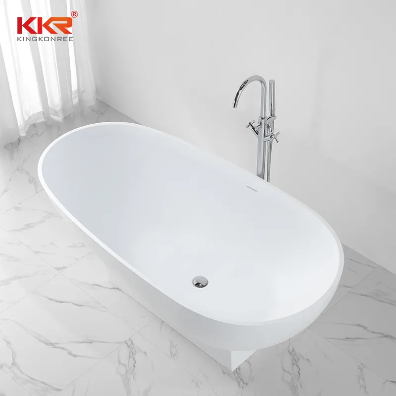 Artificial Stone Small Size Freestanding Bathtub Bathroom Soaking Tub