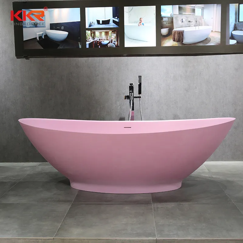 Artificial Stone Small Size Freestanding Bathtub Bathroom Soaking Tub
