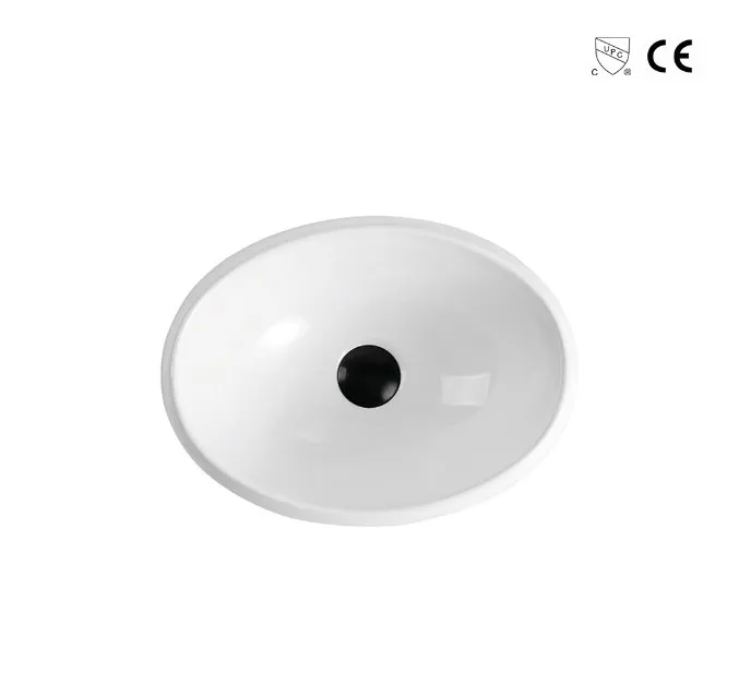 Bathroom Above Counter Egg Shape Oval Bowl Ceramic Vessel Vanity Sink Art Basin - White Porcelain - with Pop up Drain Stopper