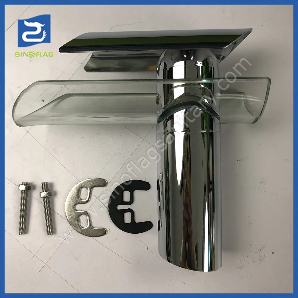 Bathroom Vessel Glass Chrome Basin Faucets Waterfall