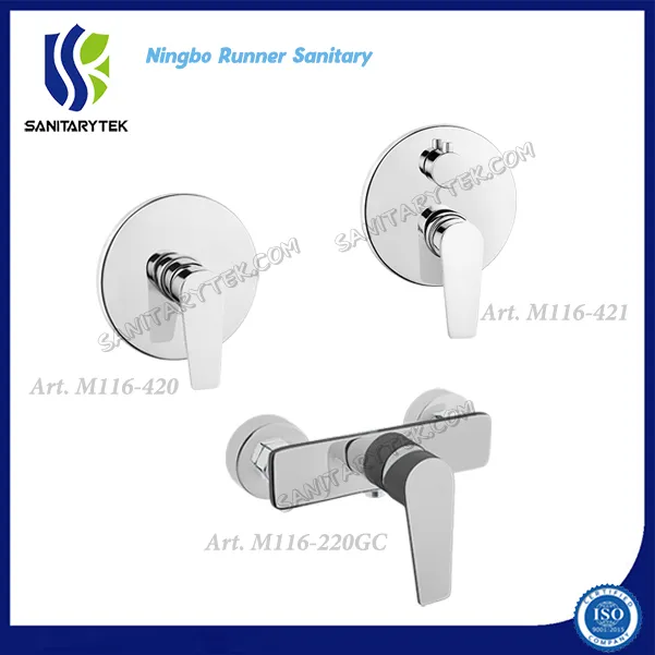 Black/Chrome Wall Mounted Round Shower Faucet Mixer (M116-420GC)