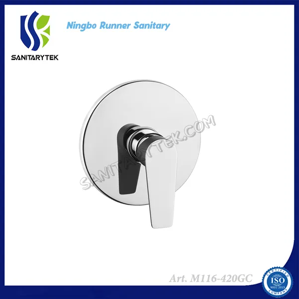 Black/Chrome Wall Mounted Round Shower Faucet Mixer (M116-420GC)