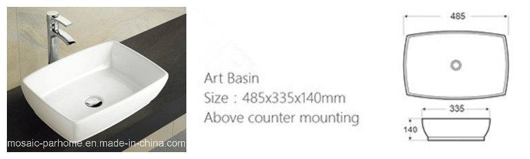 China Manufacturer Wholesale Counter Top Ceramic Art Sink 8019