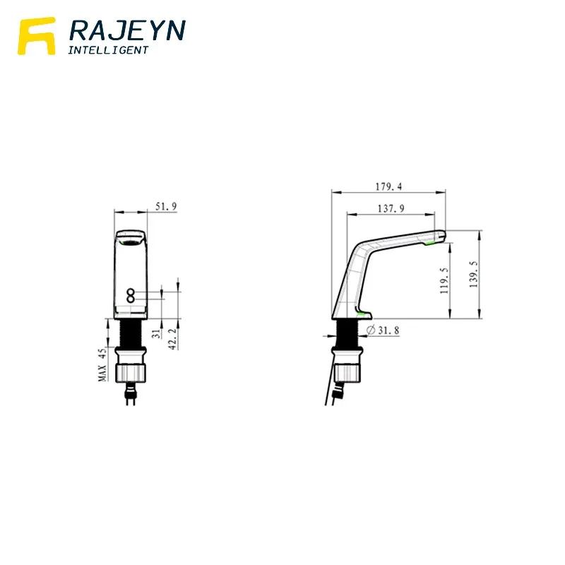 Chroming Smart Automatic Sensor Touch Free Basin Faucet for Bathroom