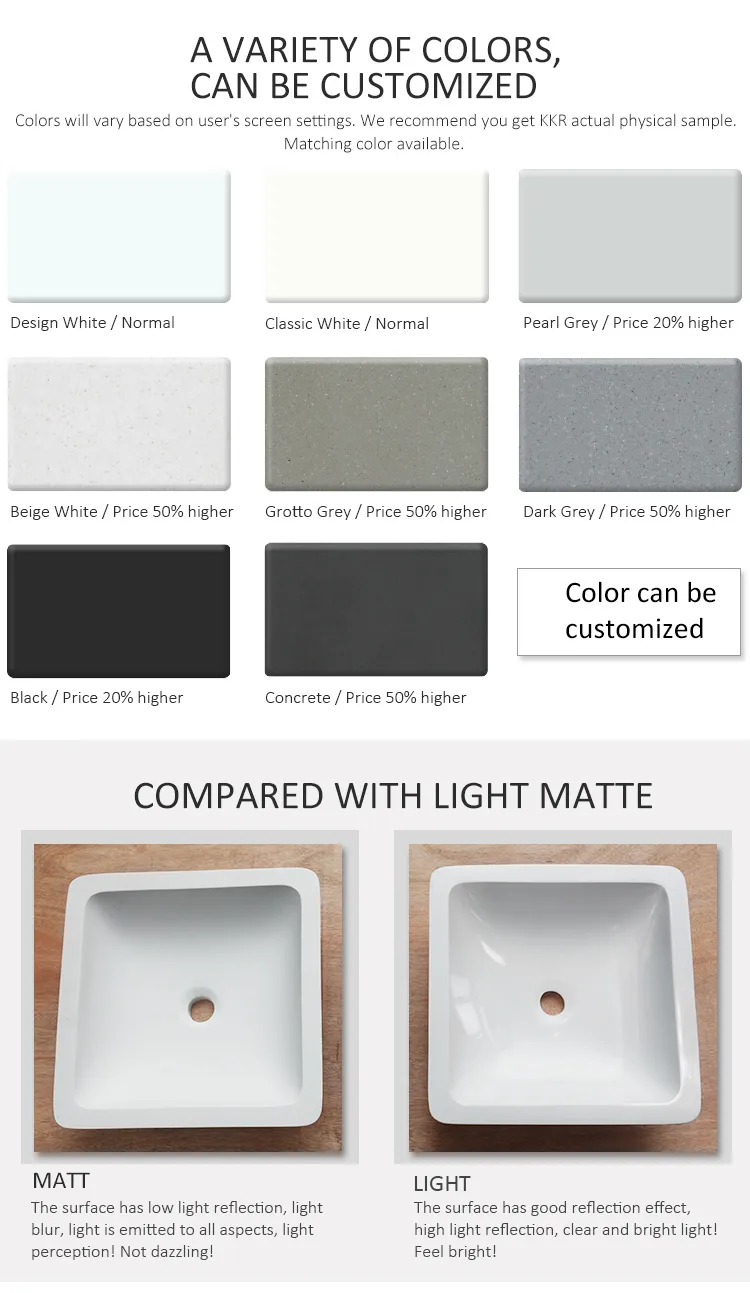 Corian Solid Surface Bathroom Sink Wash Basin