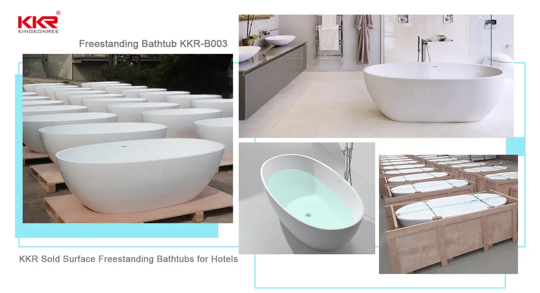 Easy Maintain Artificial Marble Solid Surface Free Standing Baths