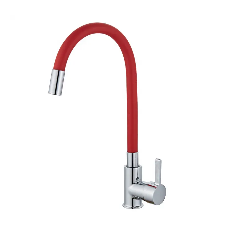 European Popular 360 Degree Rotatable Red Kitchen Faucet with Flexible Hose for Sale