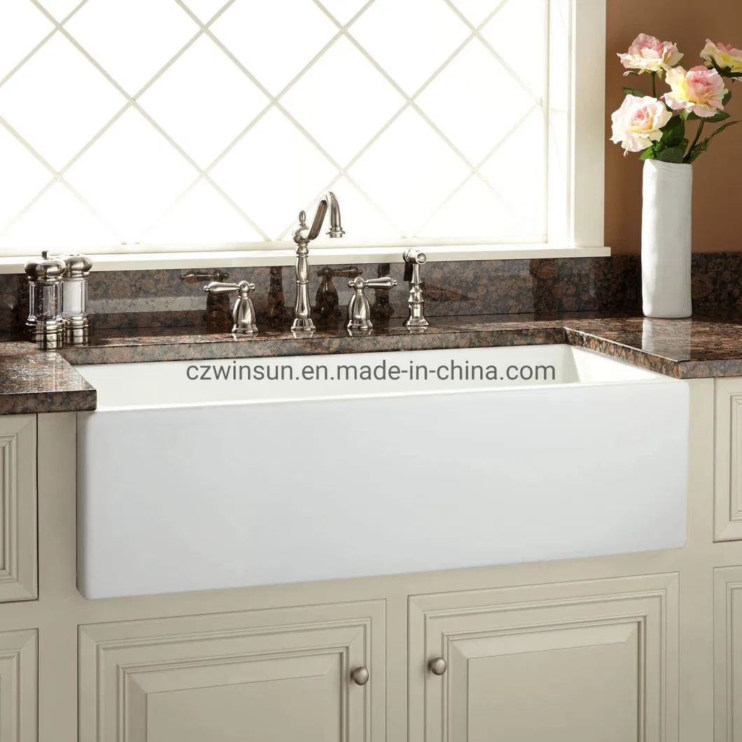 Farmhouse 36" Single Bowl White Fireclay Apron-Front Kitchen Sink