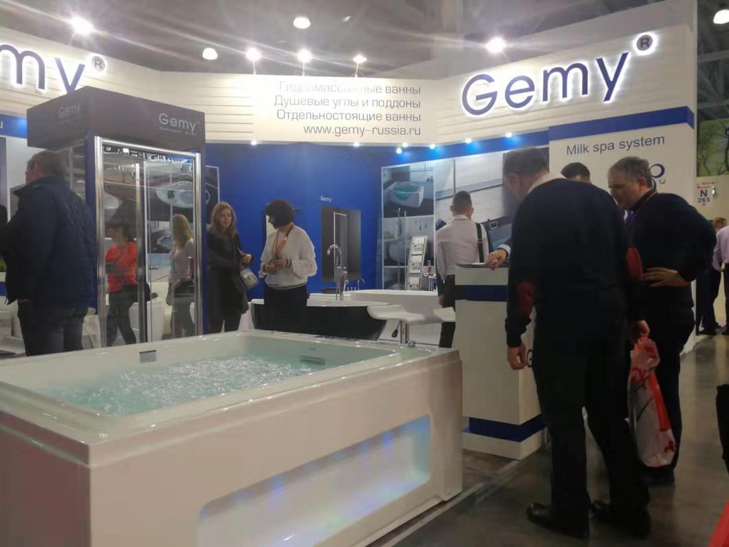 Gemy Special New Design Hot Tub Top Shower Massage Bubble Jacuzzi Bathtub