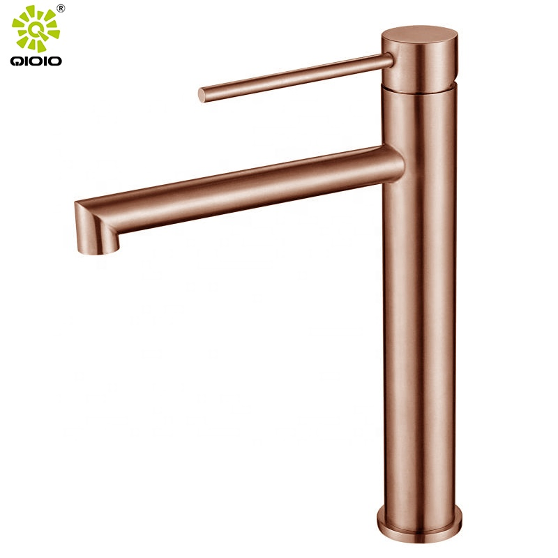 Guangdong Tap Manufacturer 304 Stainless Steel Gold Rose Gold Faucets for Bathroom Basin Faucet