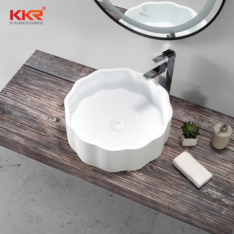 Hotel Basin Solid Surface Stone Vanity Sink Corian Bathroom Basin