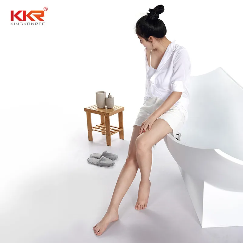 Hotel Solid Surface Sanitary Wares Adult Bathroom Freestanding Bathtub