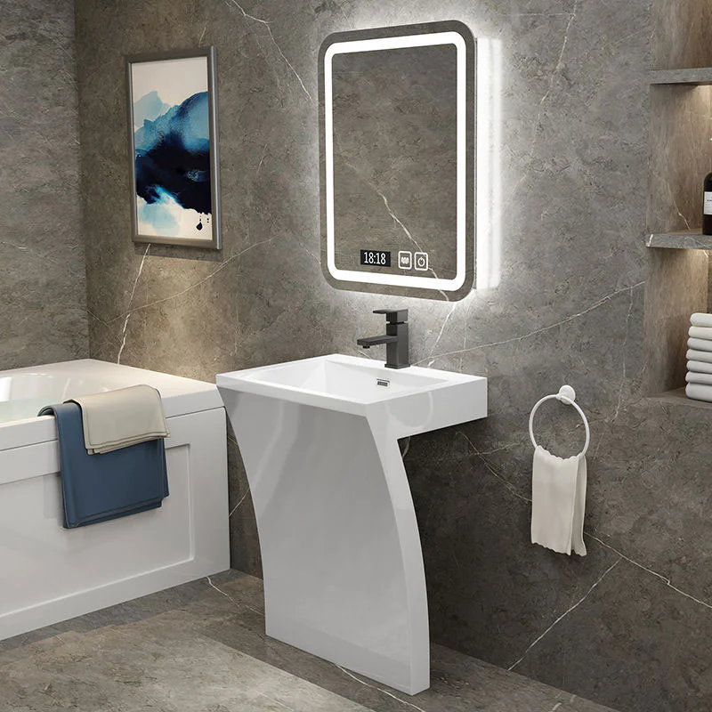 Rock Slab Column Type Ceramic Basin