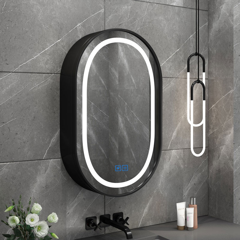 Oval Smart Bathroom Mirror Cabinet