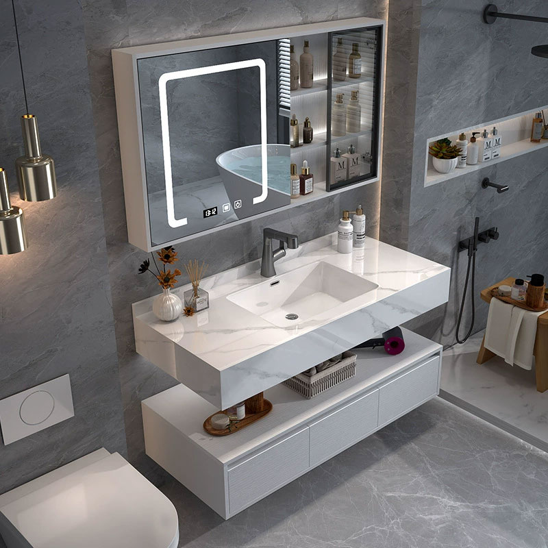 Modern Simple Rock Slab Bathroom Cabinet