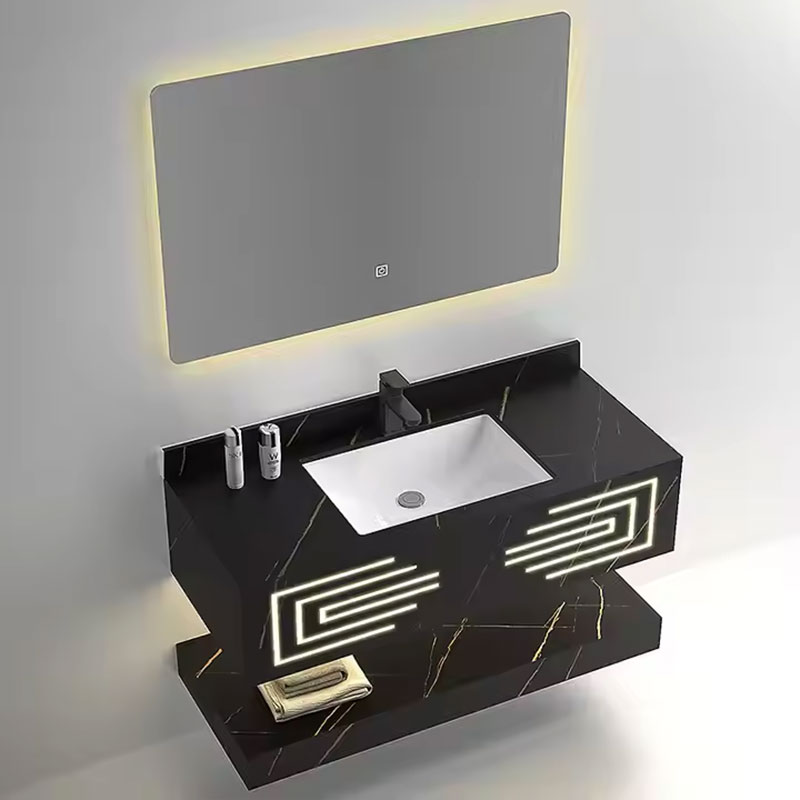 Rock Slab Wall-Mounted Bathroom Cabinet