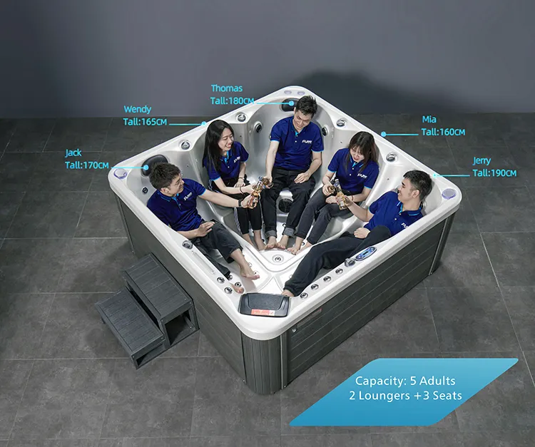Joyee Europe Free Sex 5 People Home Outside Jet Whirlpool SPA Bath Outdoor Jacuzzi Hot Tub SPA