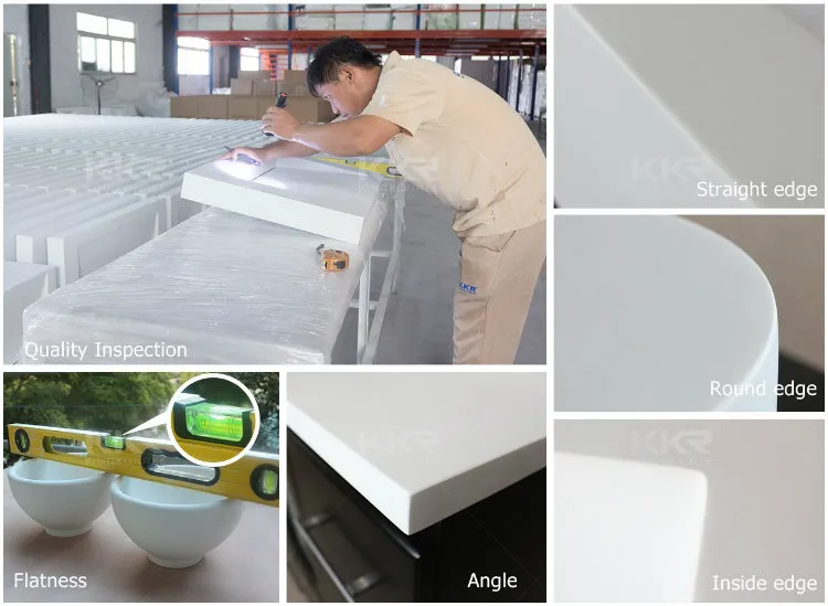 Kingkonree Custom Made Corian Solid Surface White Wash Basin