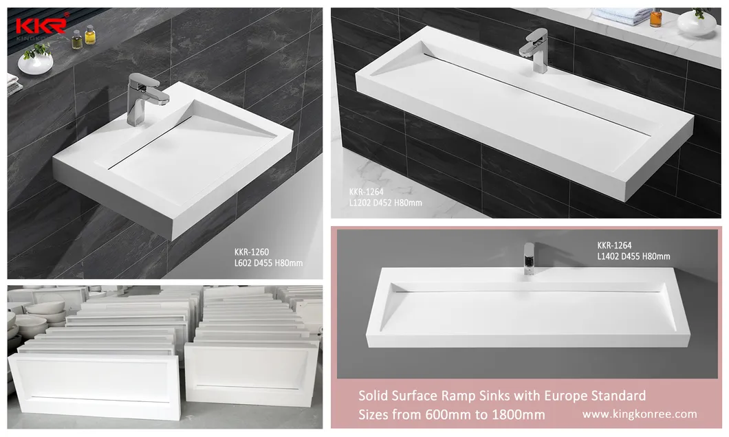 Kkr Customized Cabinet Vessel Sink Basin Artificial Stone Cabinet Wash Hand Basin