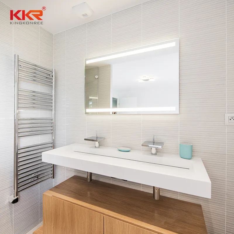 Kkr Customized Cabinet Vessel Sink Basin Artificial Stone Cabinet Wash Hand Basin
