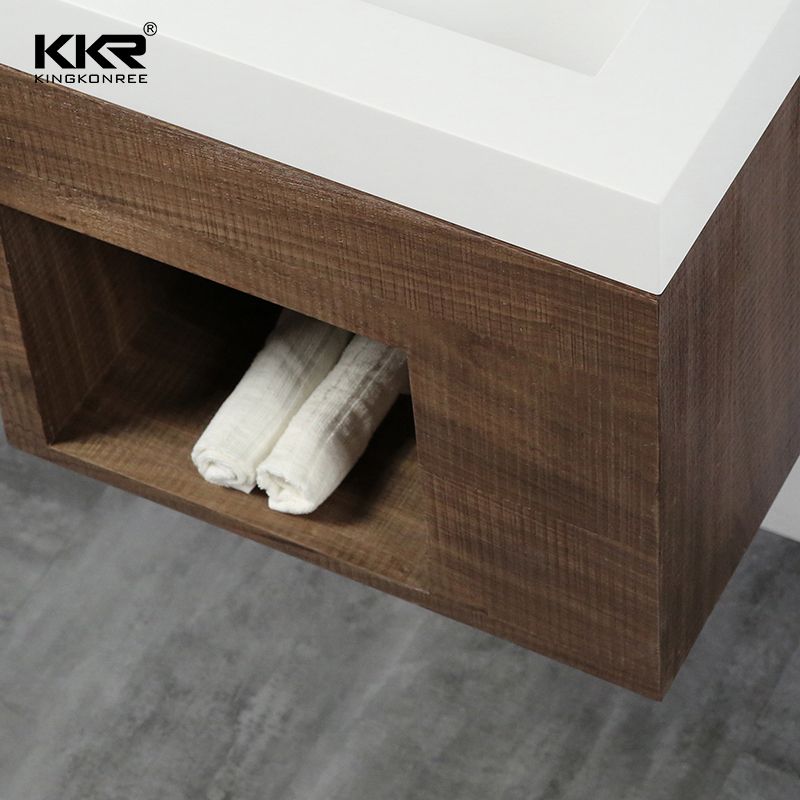 Kkr Small Cabinet Basin Solid Surface Stone Wall Hung Basin