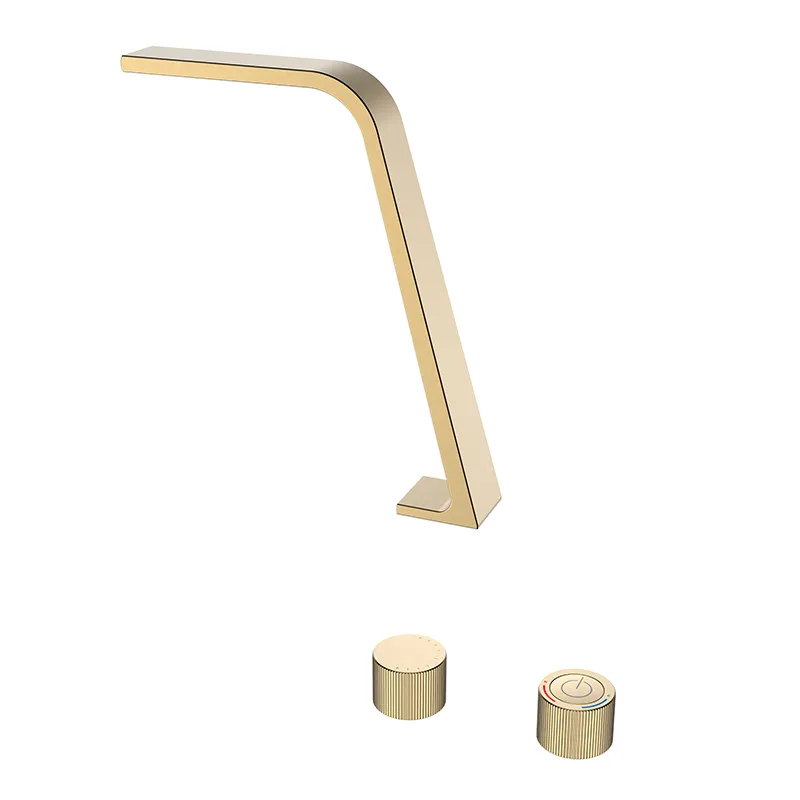 Locke Series High Quality Brass Tap Split Sink Sanitary Ware Bathroom New Design Kitchen Faucet Basin Mixer Tap (ZF-2021C)