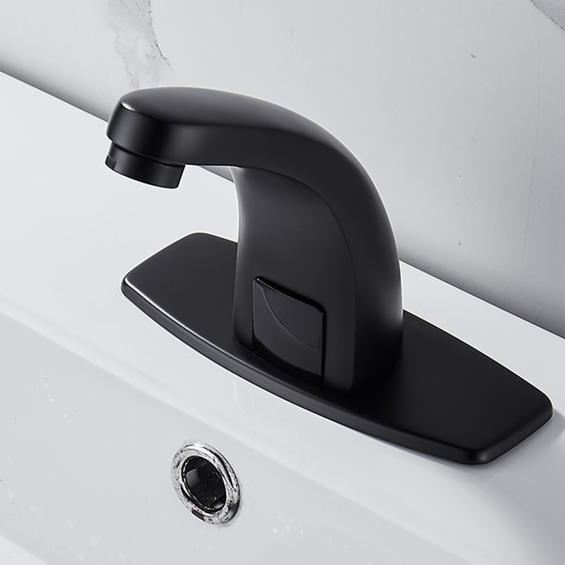 Modern Small Infrared Matt Black Touchless Lavatory Basin Sensor Faucet