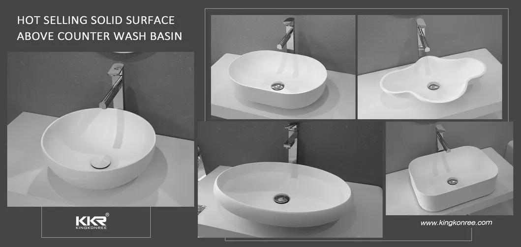New Arrival Acrylic Solid Surface Artificial Stone Glacier White Wash Basin