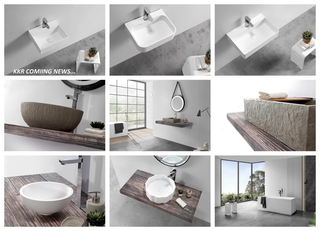 New Arrival Acrylic Solid Surface Artificial Stone Glacier White Wash Basin