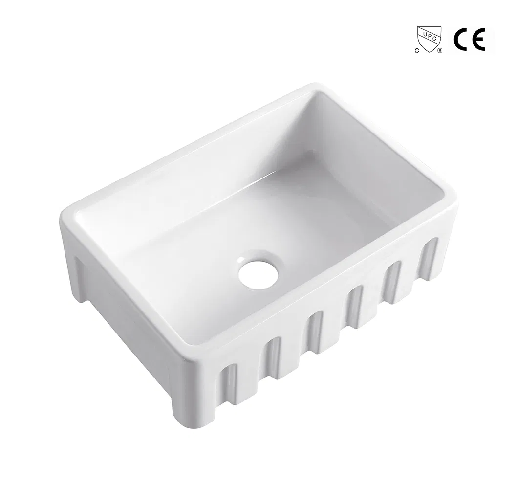 New Design Apron Kitchen Sink, Fireclay Ceramic Sanitary Wares Wash Basin