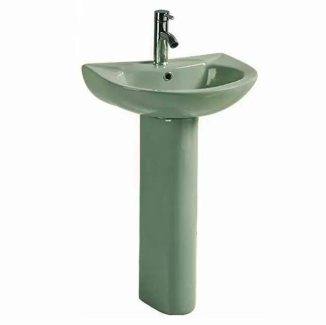 Sairi in Stock Cheap Price Twyford Modern Wash Basin with Pedestal Sanitary Ware Ceramic Bathroom Sink Wash Basin Pedestal for Africa Market