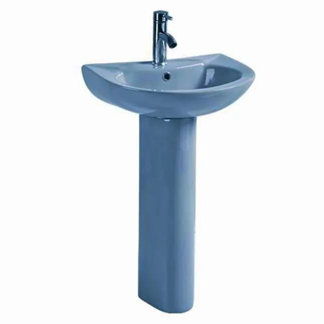 Sairi in Stock Cheap Price Twyford Modern Wash Basin with Pedestal Sanitary Ware Ceramic Bathroom Sink Wash Basin Pedestal for Africa Market