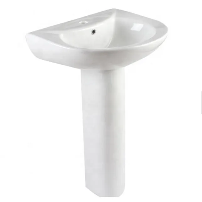 Sairi in Stock Cheap Price Twyford Modern Wash Basin with Pedestal Sanitary Ware Ceramic Bathroom Sink Wash Basin Pedestal for Africa Market