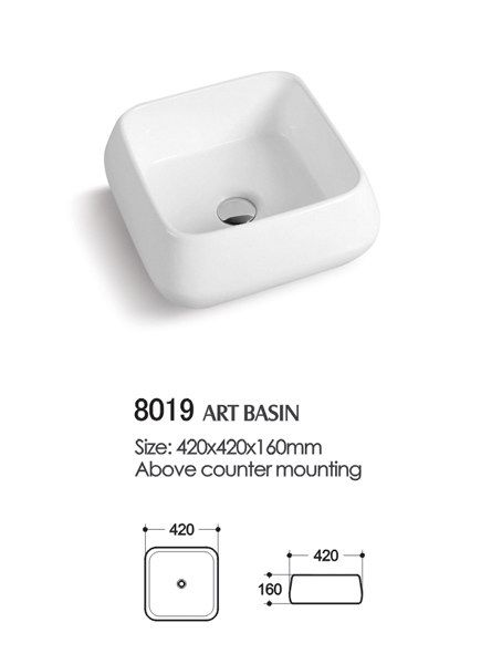 Sanitary Ware Modern Bathroom Art Ceramic Wash Basin From Chaozhou Factory (8019)
