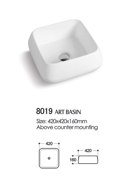 Sanitary Ware Modern Bathroom Art Ceramic Wash Basin From Chaozhou Factory ( 8019 )