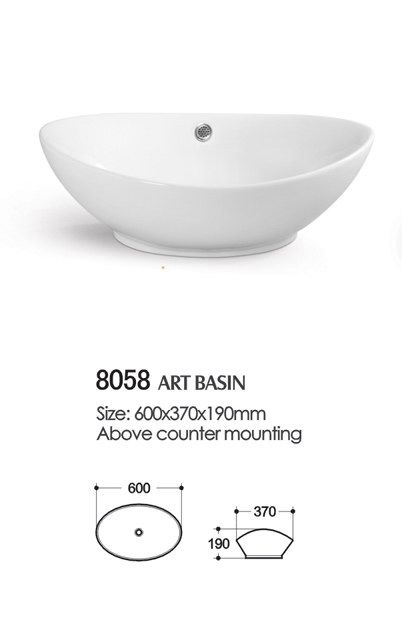Sanitary Ware Modern Bathroom Art Ceramic Wash Basin From Chaozhou Factory ( 8058 )