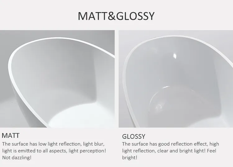 Soaking Shower Room Bathtubs Solid Surface Smooth Bottom Bathtub Tub
