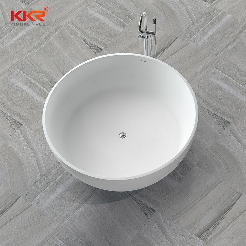 Solid Surface Resin Stone Modern Villa Homestay Design Solid Surface Stone Freestanding Bathtub