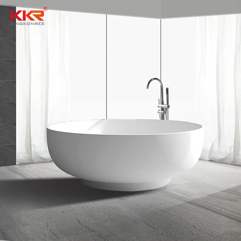 Solid Surface Resin Stone Modern Villa Homestay Design Solid Surface Stone Freestanding Bathtub