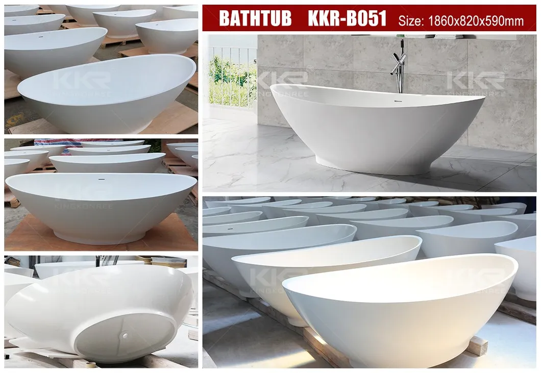 Solid Surface Stone Bathtub White Bathroom Bathtub for Sale