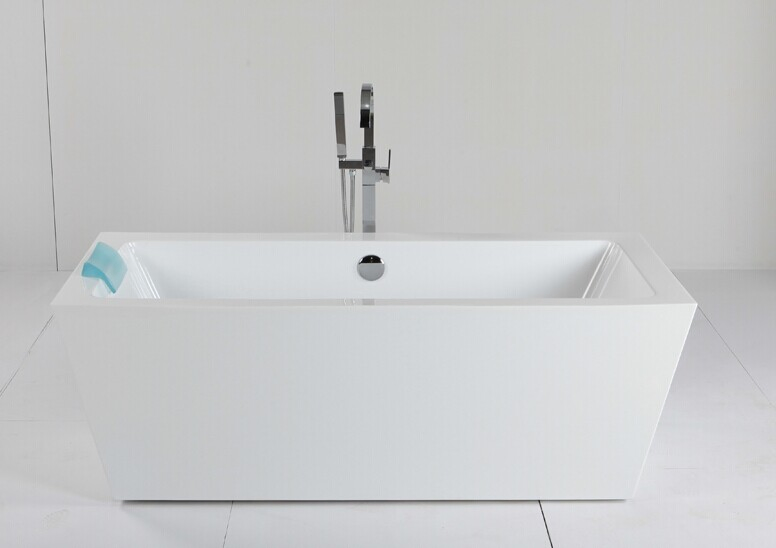 Square Freestanding Bathtub Baths with Faucet Shower Use in Bathroom