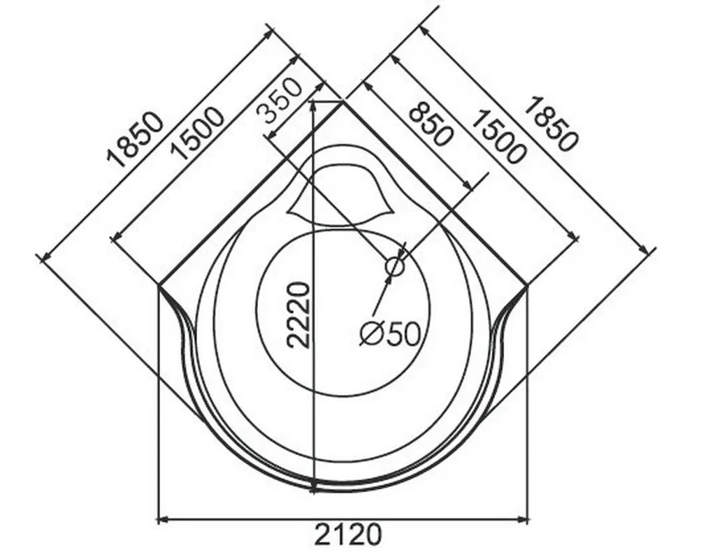 Three Person Conner Round Jacuzzi Bathtub with Sanitary Ware Waterproof TV SPA