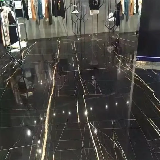 Tunisia Saint Laurent Black Sahara Noir Marble Stone Slabs/Tiles Table