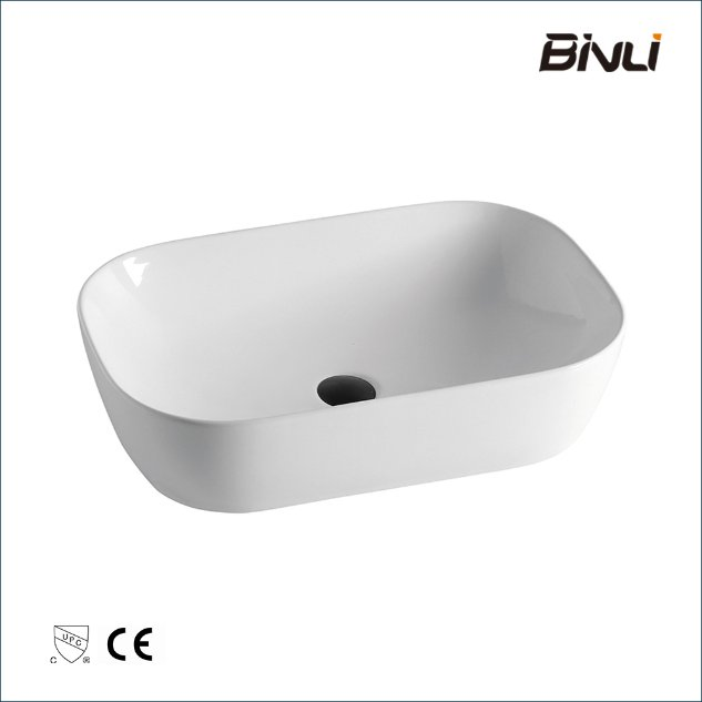 Vessel Sink Round Modern Above Counter White Porcelain Ceramic Bathroom Vessel Vanity Sink Art Basin
