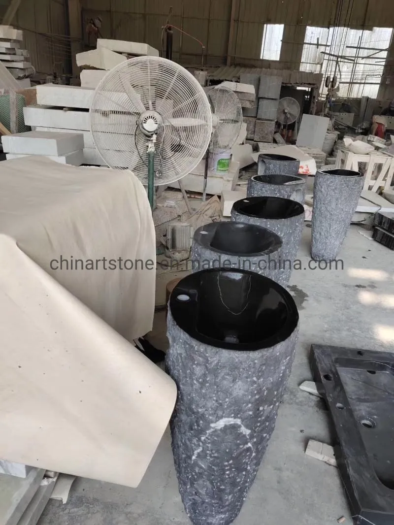 White/ Black Marble Stone Sink